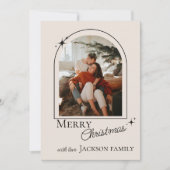 Modern Retro New Year 2026 Family Photo Card (Voorkant)