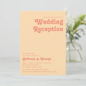 Modern Retro | Ontvangst van Oranje crèmeweddensch Kaart (Staand voorkant)