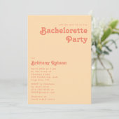 Modern Retro | Oranje Cream Bachelorette Party Kaart (Staand voorkant)