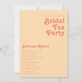 Modern Retro | Oranje Cream Bridal Tea Kaart (Voorkant)