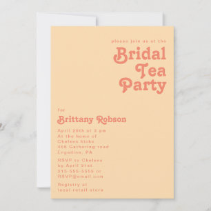 Modern Retro   Oranje Cream Bridal Tea Kaart