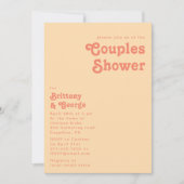 Modern Retro | Oranje Cream Couples-douche Kaart (Voorkant)