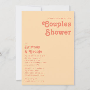 Modern Retro   Oranje Cream Couples-douche Kaart