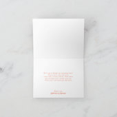 Modern Retro | Oranje Cream Folded Photo Bedankkaart (Binnen)