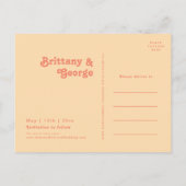 Modern Retro | Oranje Cream-foto slaat de datum in Uitnodiging Briefkaart (Achterkant)