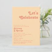 Modern Retro | Oranje Cream Let's Celebrate Kaart (Staand voorkant)