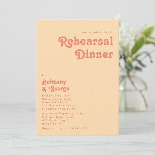 Modern Retro | Oranje-Cream-repetitie Kaart (Staand voorkant)