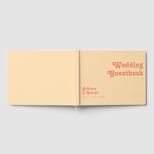 Modern Retro | Oranje Cream Wedding Guestbook Gastenboek (Volledig)