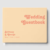 Modern Retro | Oranje Cream Wedding Guestbook Gastenboek (Voorkant)