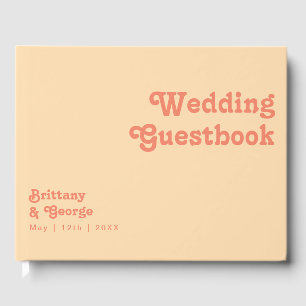 Modern Retro   Oranje Cream Wedding Guestbook Gastenboek