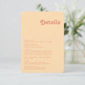 Modern Retro | Oranje crème — afgeronde randen Informatiekaartje (Staand voorkant)