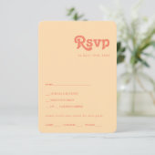 Modern Retro | Oranje Crème Menukaart Reactiekaart RSVP Kaartje (Staand voorkant)
