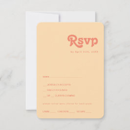 Modern Retro | Oranje Crème Menukaart Reactiekaart RSVP Kaartje