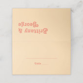 Modern Retro | Oranje crème-vouwkaart Plaatskaartje (Buitenkant ongevouwen)