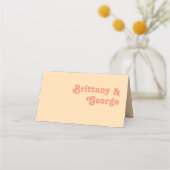 Modern Retro | Oranje crème-vouwkaart Plaatskaartje (Achterkant)