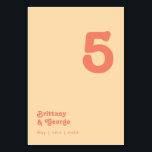 Modern Retro | Oranje crèmetabelnummer Kaart<br><div class="desc">Deze moderne retro | oranje crèmegetal is perfect voor je eenvoudige , kleurrijke tropische boho-zomerbruiloft. Het unieke bohemische middeleeuwse lettertype geeft dit ontwerp een klassiek, minimalistisch hippiebeeld. Als je op zoek bent naar een ontwerp met heldere, gedurfde kleuren voor je creatieve strandbruiloft van 70, dan is dit product, en zijn...</div>