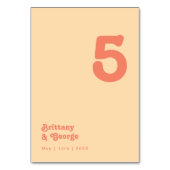 Modern Retro | Oranje crèmetabelnummer Kaart (Voorkant)