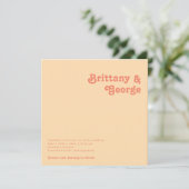 Modern Retro | Oranje-crèmeweddenschap Kaart (Staand voorkant)