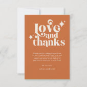 Modern Retro Oranje en Cream Wedding Bedankt (Voorkant)