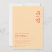 Modern Retro | Oranje kindermonogram Kaart (Voorkant)