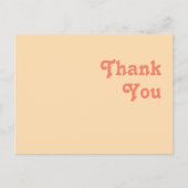 Modern Retro | Oranje kreukbruidjes Dank u Briefkaart (Voorkant)