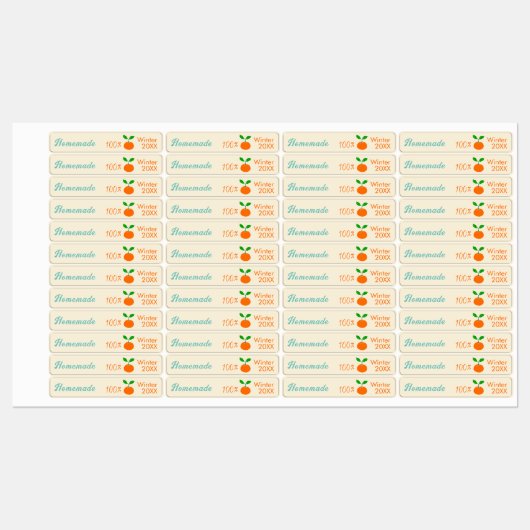 Modern Retro Oranje Marmalade Tamper-Proof Seal L Labels (Vel)