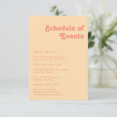 Modern Retro | Oranje overzicht van evenementen op Informatiekaartje (Staand voorkant)