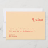 Modern Retro Oranje Photo Bridesmaid-kaart Kaart (Achterkant)