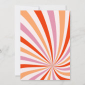 Modern Retro Oranje Terracotta 70s bruiloft Kaart (Achterkant)