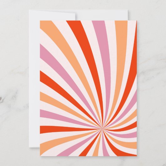 Modern Retro Oranje Terracotta 70s bruiloft Kaart (Achterkant)