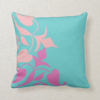 Modern Retro Paars roze wijnstok op Blauwgroen Sie Kussen