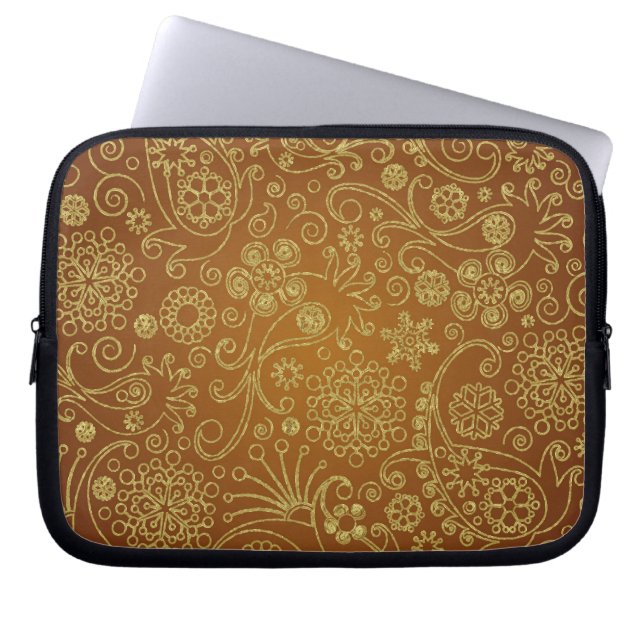 Modern Retro Paisley naadloos patroon Laptop Sleeve (Voorkant)