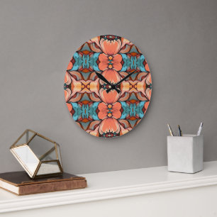 Modern Retro Palm Springs Aztec Nouveau Style Grote Klok