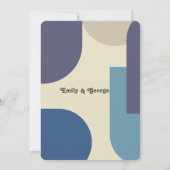 Modern Retro Pastel Groovy Abstracte kunst bruilof Kaart (Achterkant)