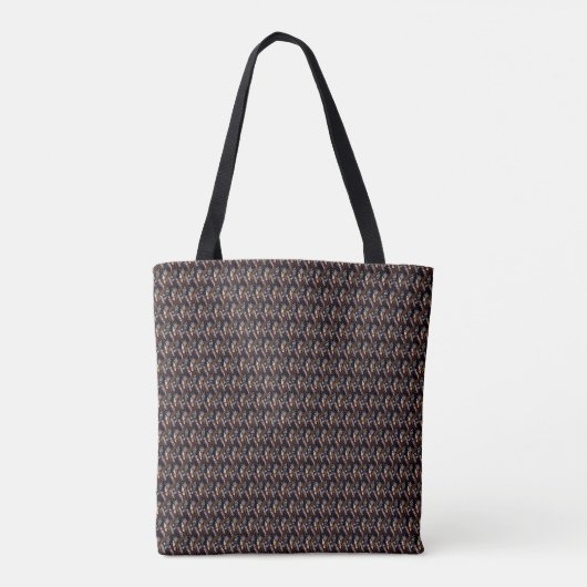 Modern Retro Pattern Personalize Tote Bag (Achterkant)