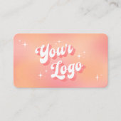 Modern Retro Peach Makeup Artist Beauty Salon Logo Afsprakenkaartje (Voorkant)