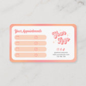 Modern Retro Peach Makeup Artist Beauty Salon Logo Afsprakenkaartje (Achterkant)
