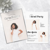 Modern Retro Photo Afstuderen Folie Uitnodiging
