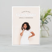 Modern Retro Photo Afstuderen Folie Uitnodiging (Staand Voorkant)