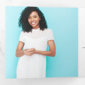 Modern Retro Photo Afstuderen Tri-Fold Invitation Drieluik Programma (Binnenzijde eerst)