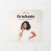 Modern Retro Photo Afstuderen Tri-Fold Invitation Drieluik Programma (Cover)