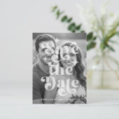 Modern Retro Photo Wedding Save The Date Aankondigingskaart (Staand voorkant)