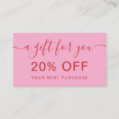 Modern Retro Pink Red Makeup Beauty Loyalty Kortingskaartje (Voorkant)