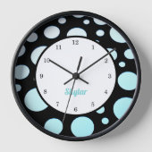 Modern Retro Polka-stippen Blue White en Black (Voorkant)