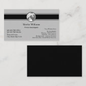 Modern Retro Private Investigator Visitekaartje (Voorkant / Achterkant)