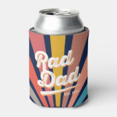 Modern Retro Rad Dad Fun regenboog Blikjeskoeler (Blikje Voorkant)