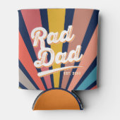 Modern Retro Rad Dad Fun regenboog Blikjeskoeler (Voorkant)