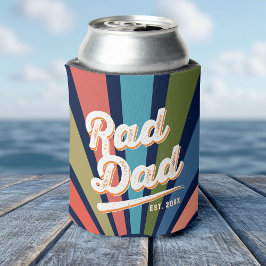 Modern Retro Rad Dad Fun  regenboog Blikjeskoeler