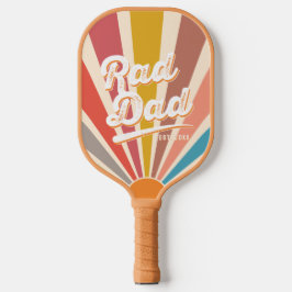 Modern Retro Rad Dad Fun  regenboog Pickleball Paddle