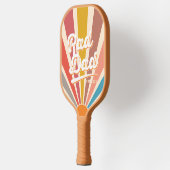 Modern Retro Rad Dad Fun  regenboog Pickleball Paddle (Links)